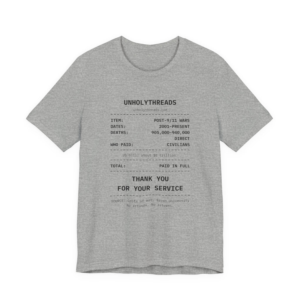 The Receipt: Post-9/11 Wars Tee