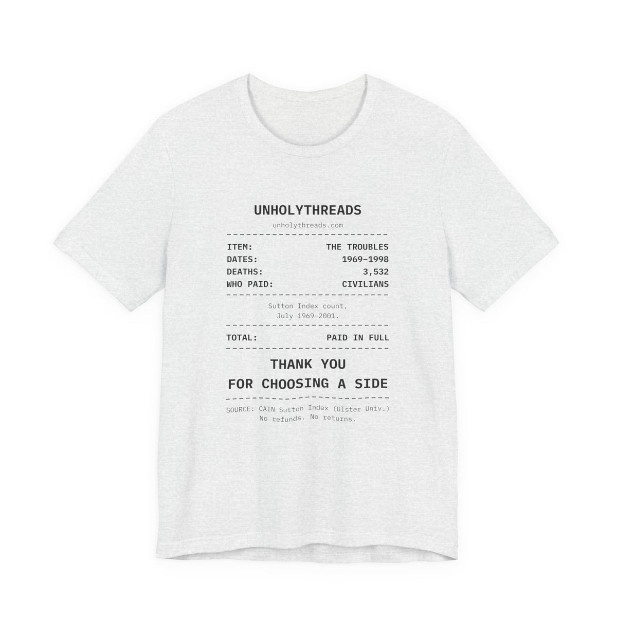 The Receipt: The Troubles Tee