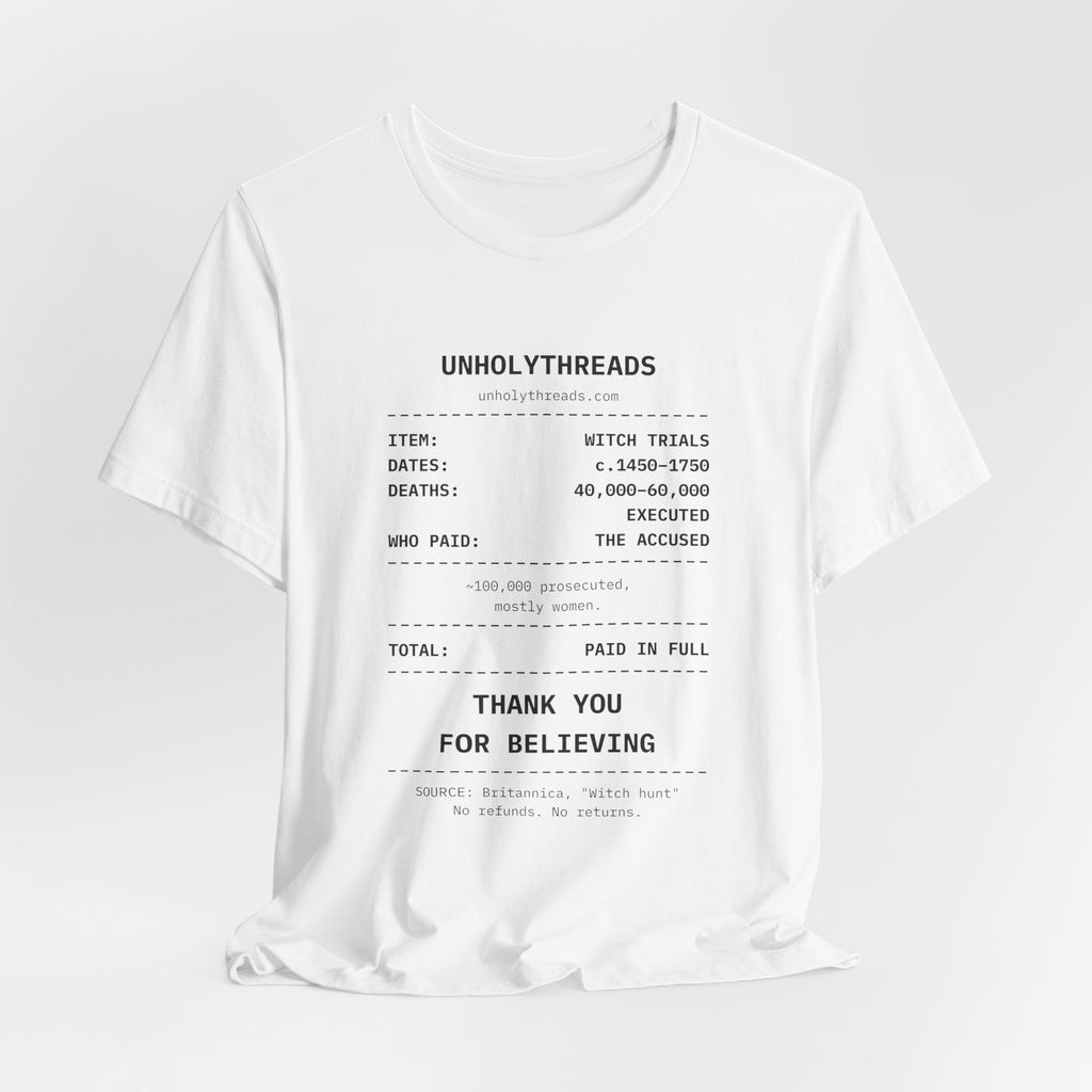 The Receipt: Witch Trials Tee
