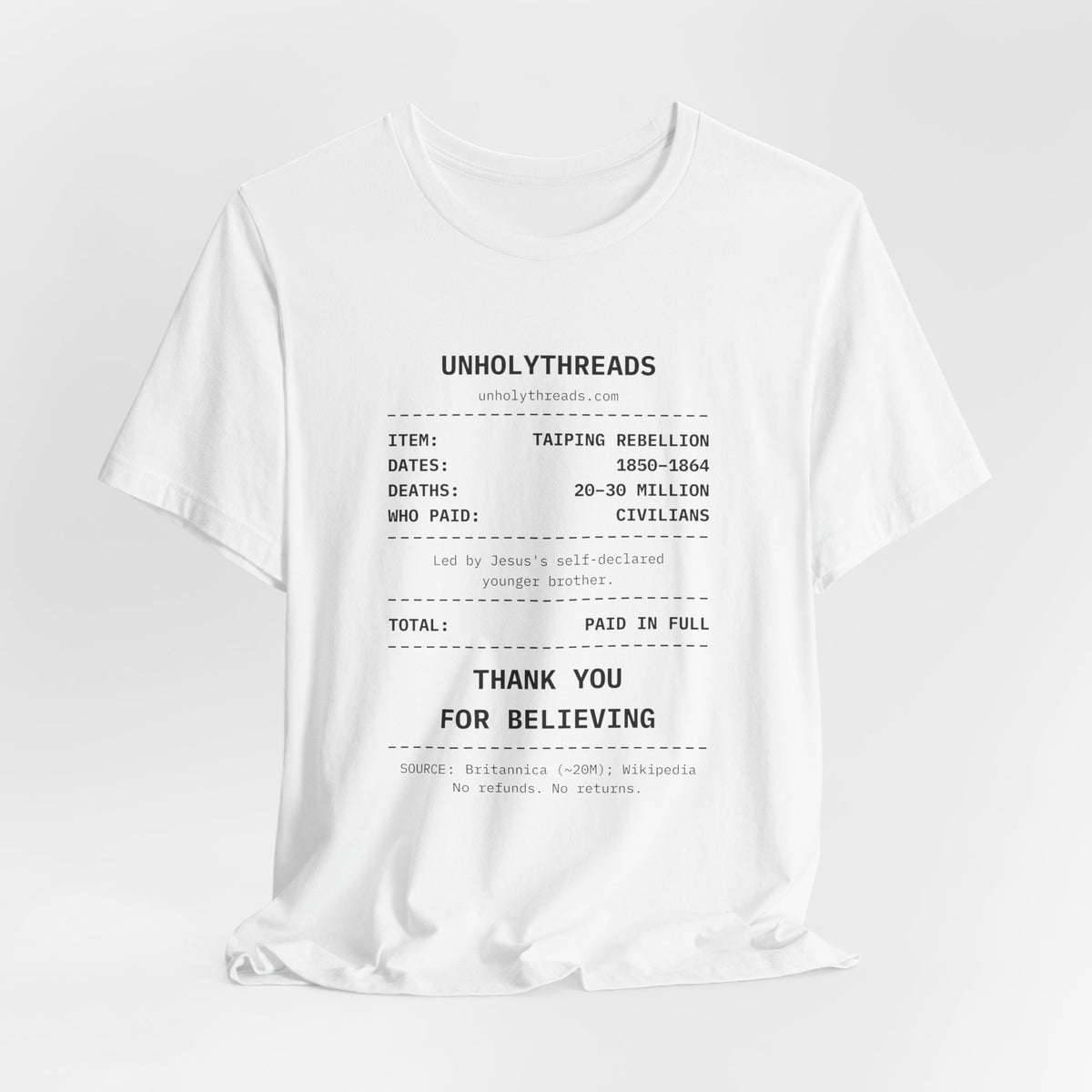 The Receipt: Taiping Rebellion Tee