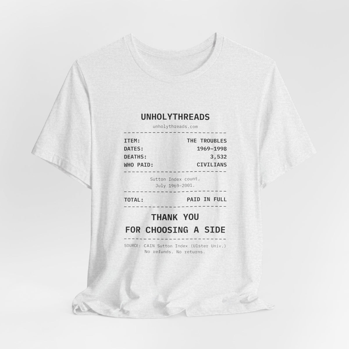 The Receipt: The Troubles Tee